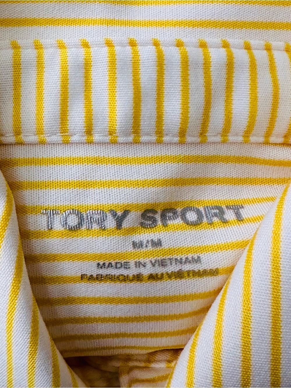 Tory Sport Tory Burch Yellow Stripe Ruffle Golf Polo Size M/M BNWOT